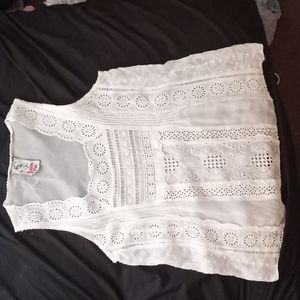 Johnny Was- white tank top